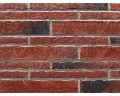 Фасадная плитка (ригель) Stroeher Zeitlos 353 eisenrost, длинный формат 400x71x14 мм