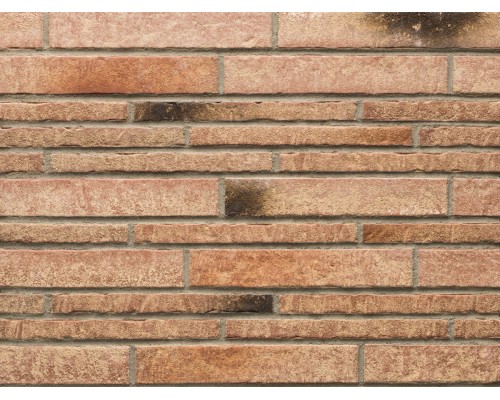 Фасадная плитка (ригель) Stroeher Zeitlos 357 backstein, длинный формат 400x71x14 мм