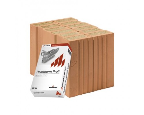 Керамический блок Porotherm 38 1/2 T Profi (половинчатый блок)